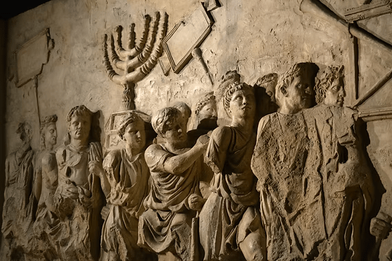 Arch of Titus Depicting the Roman Destruction of Jerusalem and the Temple